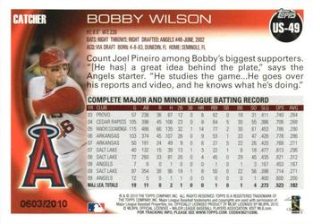 2010 Topps Update - Gold #US-49 Bobby Wilson Back
