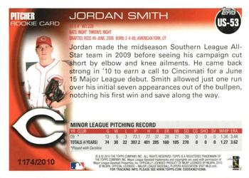 2010 Topps Update - Gold #US-53 Jordan Smith Back