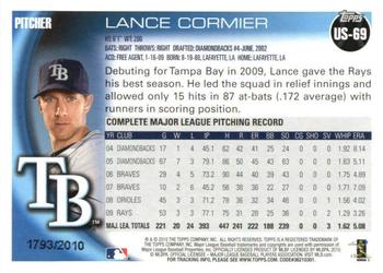 2010 Topps Update - Gold #US-69 Lance Cormier Back