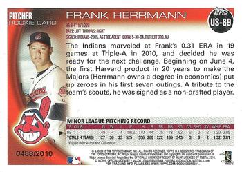 2010 Topps Update - Gold #US-89 Frank Herrmann Back