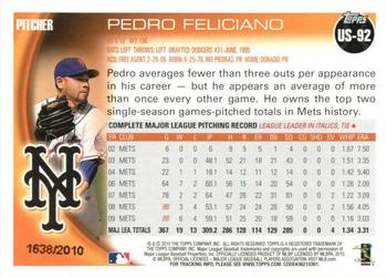 2010 Topps Update - Gold #US-92 Pedro Feliciano Back