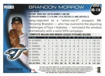 2010 Topps Update - Gold #US-116 Brandon Morrow Back