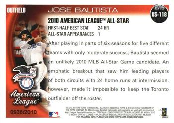 2010 Topps Update - Gold #US-118 Jose Bautista Back