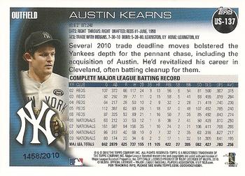 2010 Topps Update - Gold #US-137 Austin Kearns Back