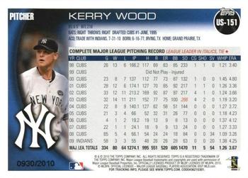 2010 Topps Update - Gold #US-151 Kerry Wood Back