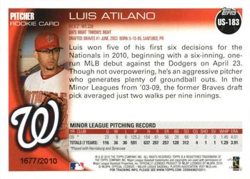 2010 Topps Update - Gold #US-183 Luis Atilano Back