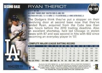 2010 Topps Update - Gold #US-193 Ryan Theriot Back