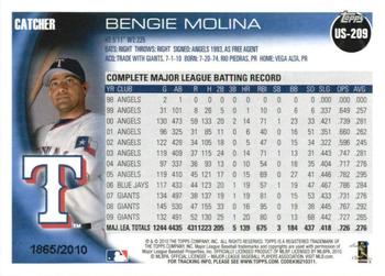 2010 Topps Update - Gold #US-209 Bengie Molina Back