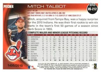 2010 Topps Update - Gold #US-212 Mitch Talbot Back