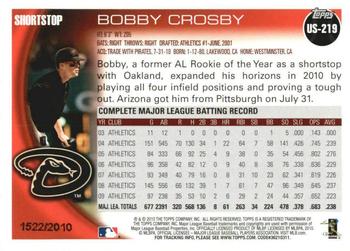 2010 Topps Update - Gold #US-219 Bobby Crosby Back