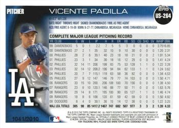 2010 Topps Update - Gold #US-264 Vicente Padilla Back
