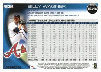 2010 Topps Update - Gold #US-266 Billy Wagner Back