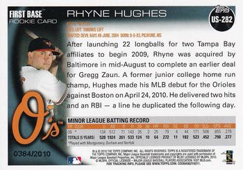 2010 Topps Update - Gold #US-282 Rhyne Hughes Back