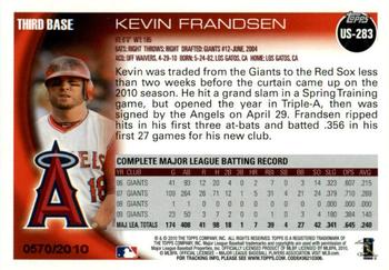 2010 Topps Update - Gold #US-283 Kevin Frandsen Back