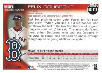 2010 Topps Update - Gold #US-311 Felix Doubront Back
