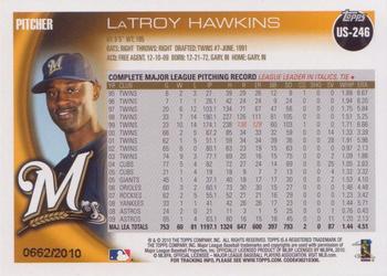 2010 Topps Update - Gold #US-246 LaTroy Hawkins Back