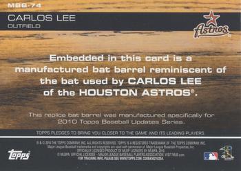 2010 Topps Update - Manufactured Bat Barrel #MBB-74 Carlos Lee Back