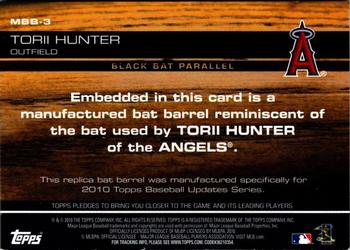 2010 Topps Update - Manufactured Bat Barrel Black #MBB-3 Torii Hunter Back