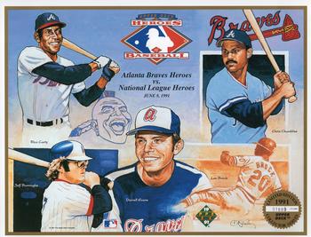 1991 Upper Deck Heroes of Baseball Sheets #NNO Lou Brock / Jeff Burroughs / Rico Carty / Chris Chambliss / Darrell Evans Front