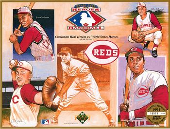 1991 Upper Deck Heroes of Baseball Sheets #NNO Ed Bailey / Leo Cardenas / John Edwards / Joe Nuxhall / Tony Perez Front