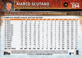2015 Topps - Gold #394 Marco Scutaro Back
