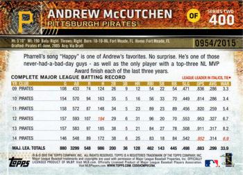 2015 Topps - Gold #400 Andrew McCutchen Back