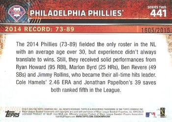 2015 Topps - Gold #441 Philadelphia Phillies Back