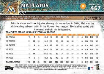 2015 Topps - Gold #467 Mat Latos Back