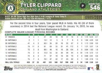 2015 Topps - Gold #546 Tyler Clippard Back