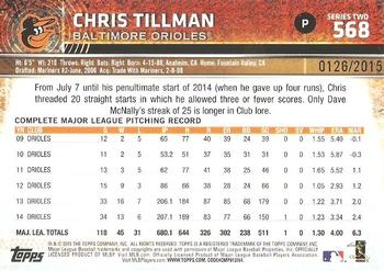 2015 Topps - Gold #568 Chris Tillman Back