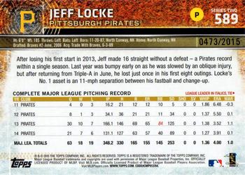 2015 Topps - Gold #589 Jeff Locke Back