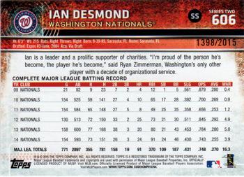 2015 Topps - Gold #606 Ian Desmond Back