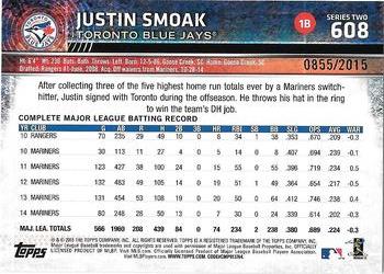 2015 Topps - Gold #608 Justin Smoak Back