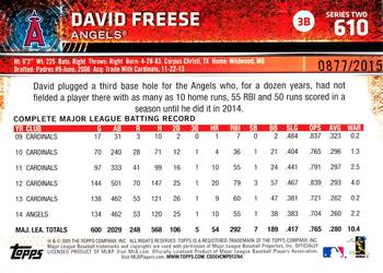 2015 Topps - Gold #610 David Freese Back