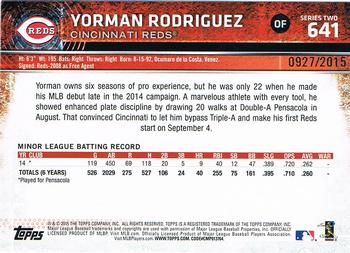 2015 Topps - Gold #641 Yorman Rodriguez Back
