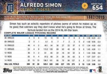 2015 Topps - Gold #654 Alfredo Simon Back