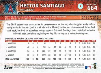 2015 Topps - Gold #664 Hector Santiago Back