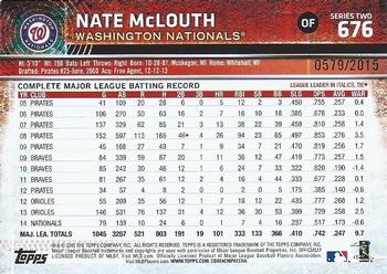 2015 Topps - Gold #676 Nate McLouth Back