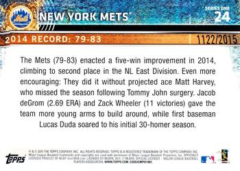 2015 Topps - Gold #24 New York Mets Back