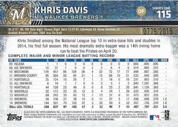 2015 Topps - Gold #115 Khris Davis Back