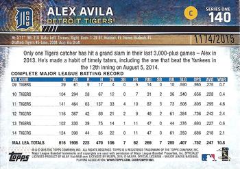 2015 Topps - Gold #140 Alex Avila Back