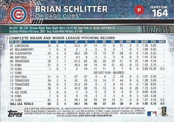 2015 Topps - Gold #164 Brian Schlitter Back