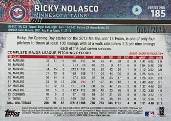 2015 Topps - Gold #185 Ricky Nolasco Back
