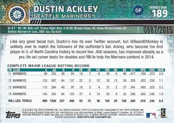 2015 Topps - Gold #189 Dustin Ackley Back