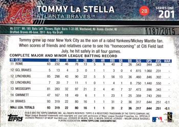 2015 Topps - Gold #201 Tommy La Stella Back