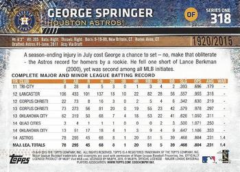 2015 Topps - Gold #318 George Springer Back