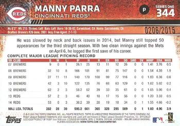 2015 Topps - Gold #344 Manny Parra Back