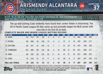 2015 Topps - Gold #37 Arismendy Alcantara Back