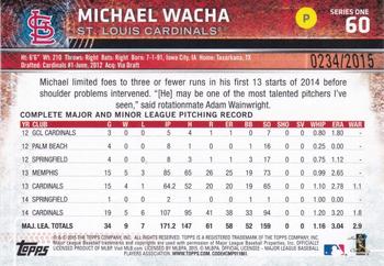 2015 Topps - Gold #60 Michael Wacha Back