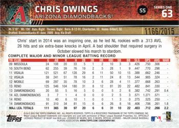 2015 Topps - Gold #63 Chris Owings Back